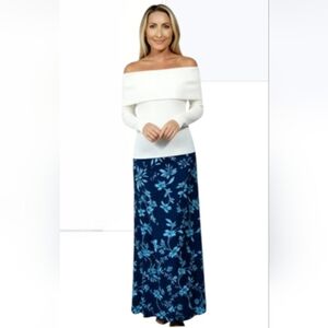 "Express" Vintage! Worn Once!Beautiful (S) Blue Floral Wrap Around Tie